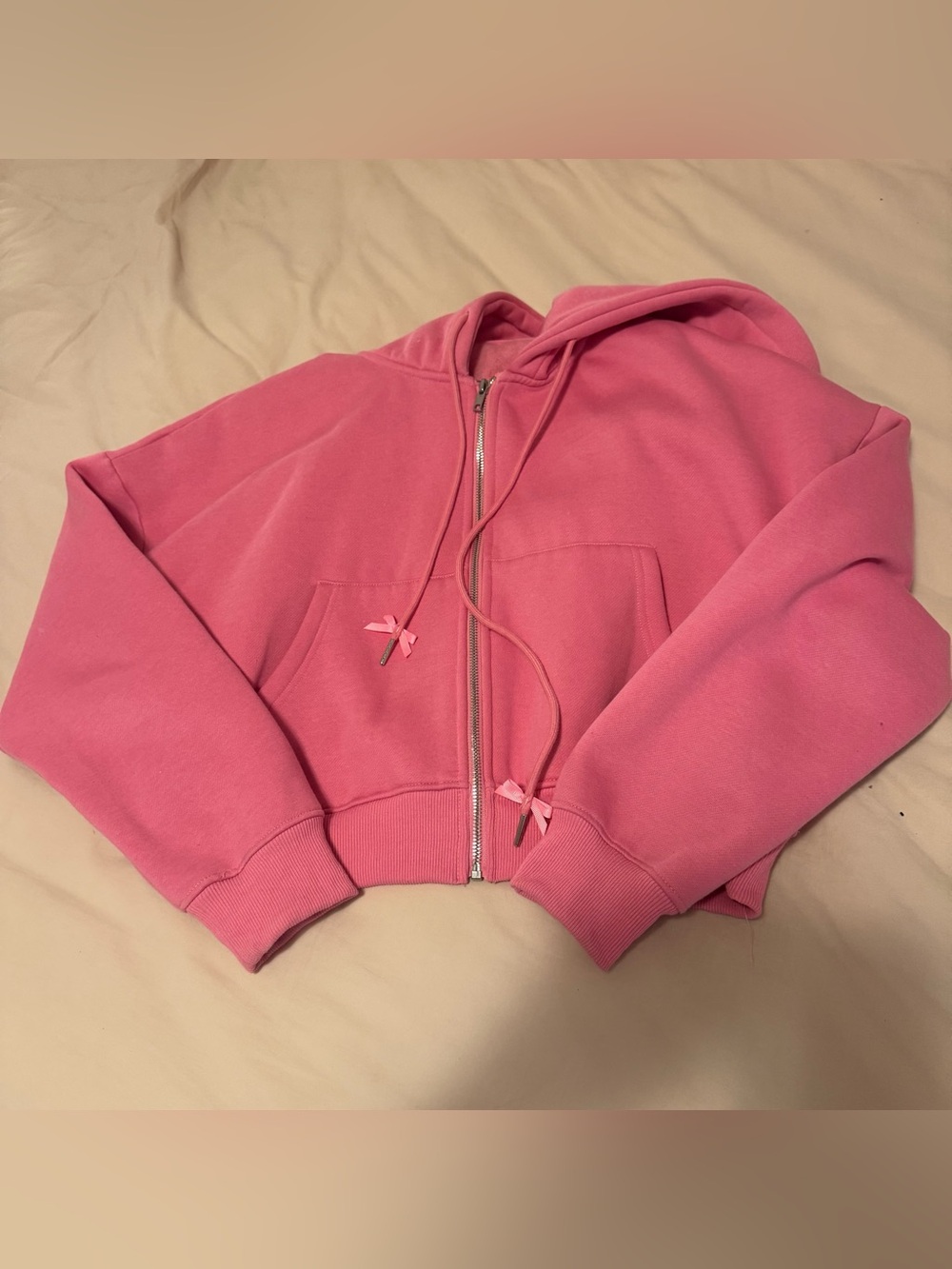 Sold Out @hoesforbasics Basic Hoes Plush Pink Zip-Up Jacket Size L